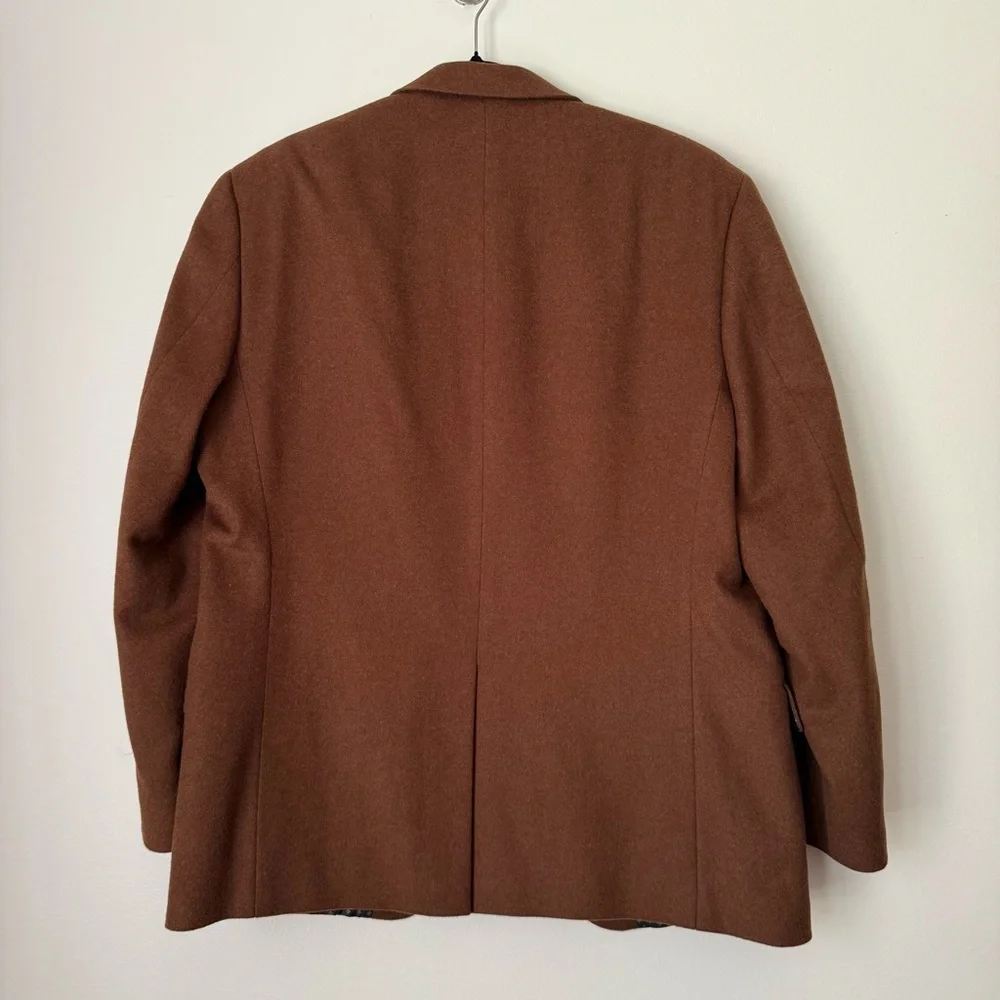 Ralph Lauren Wool Silk Cashmere Blend Blazer Jacket Coat Camel 42R